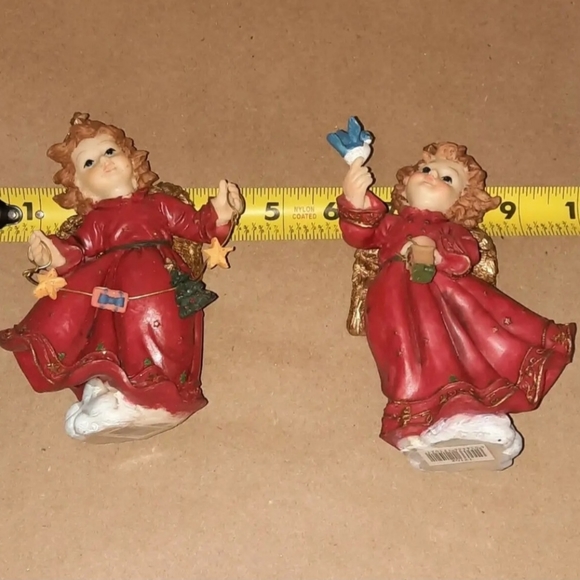 2 Christmas Angel Cherub Figurines - Picture 8 of 8
